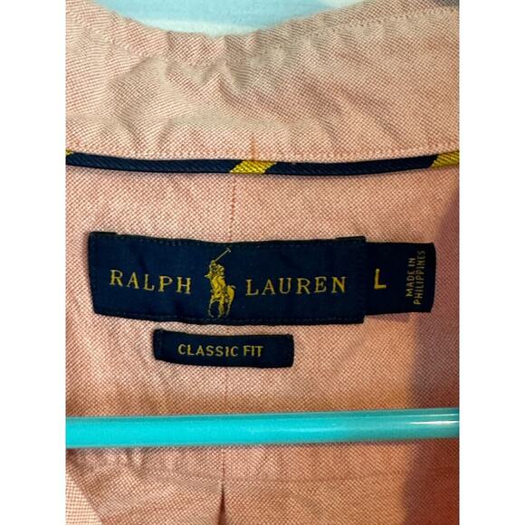 Ralph Lauren classic fit buttoned shirt, Size L, Light red - Picture 2 of 8